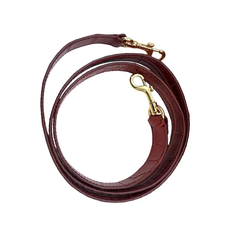 Cuyana Mini Bucket Bag Red Croc Embossed Leather Gold Hardware SAMPLE
